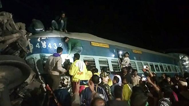 India Andhra Pradesh train crash leaves 32 dead and scores injured